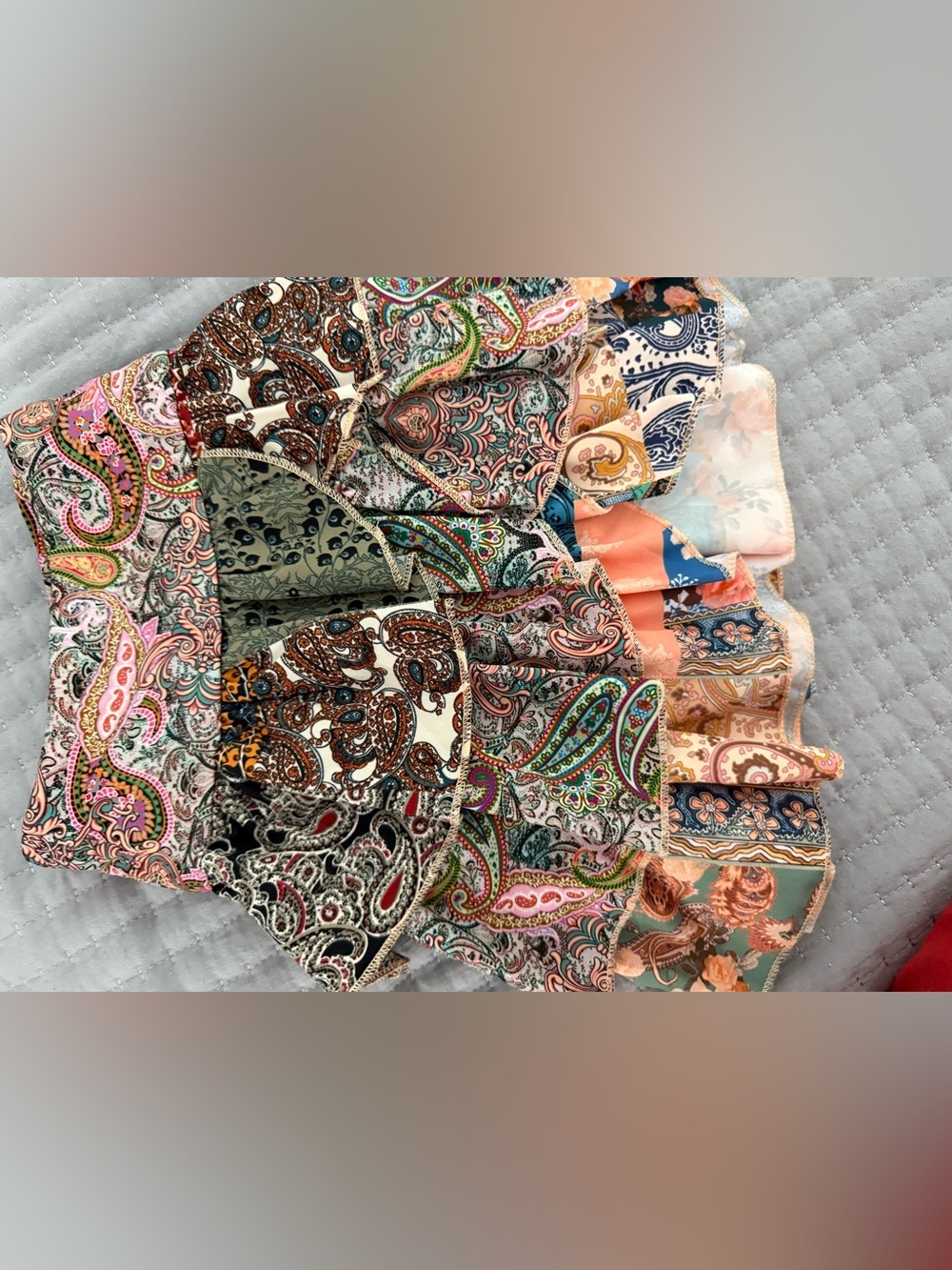 SHEIN Multi-Color Paisley Ruffle Mini Skirt - Picture 6 of 8